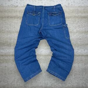 Vintage Habands Arctic Bear Fleece Lined Jeans Medium Wash Relaxed Fit Denim Y2K